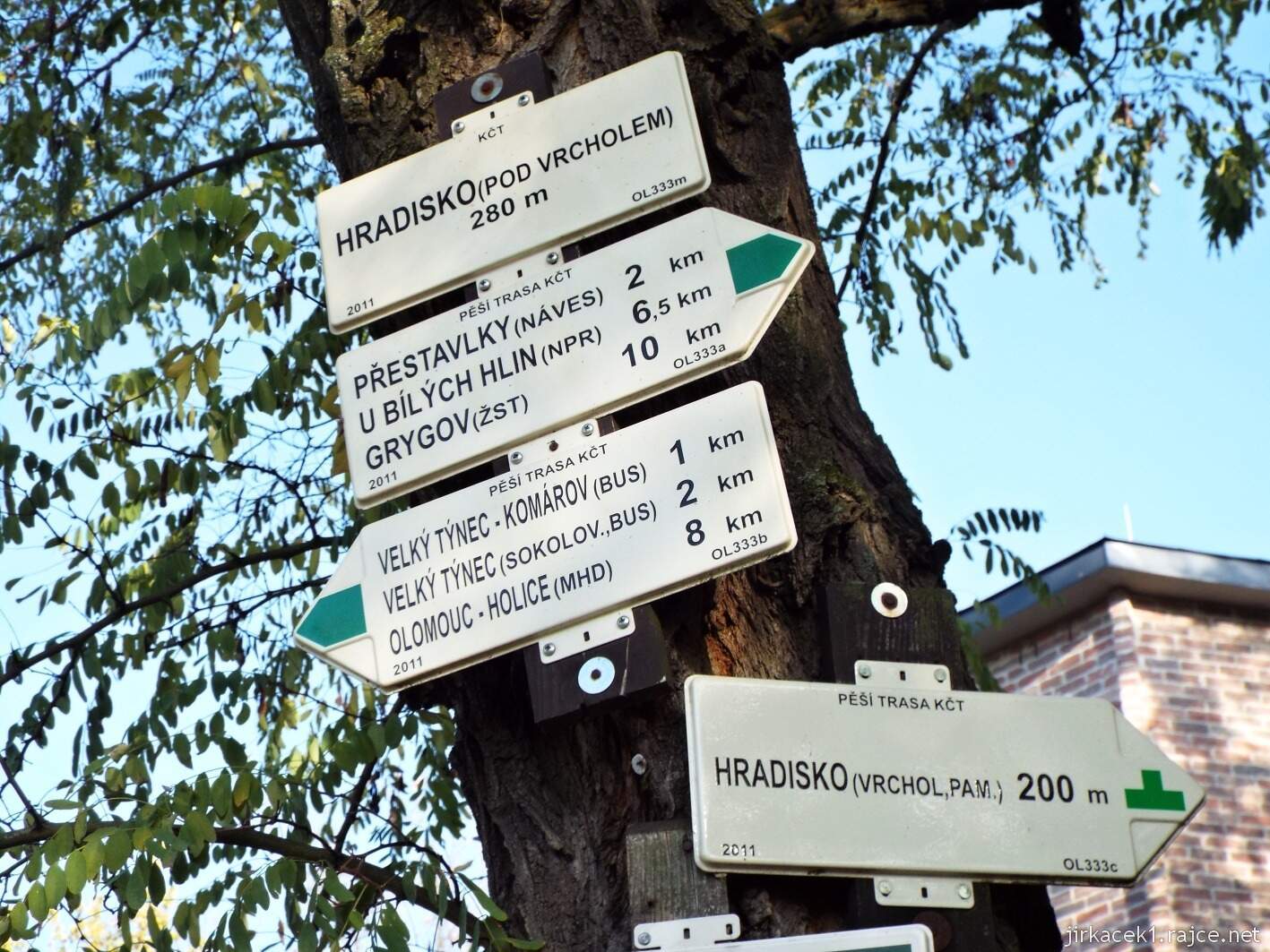 Velký Týnec - rozcestník Hradisko
