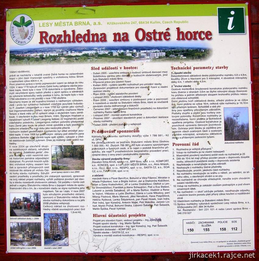 Soběšice - rozhledna Ostrá Horka - informační tabule