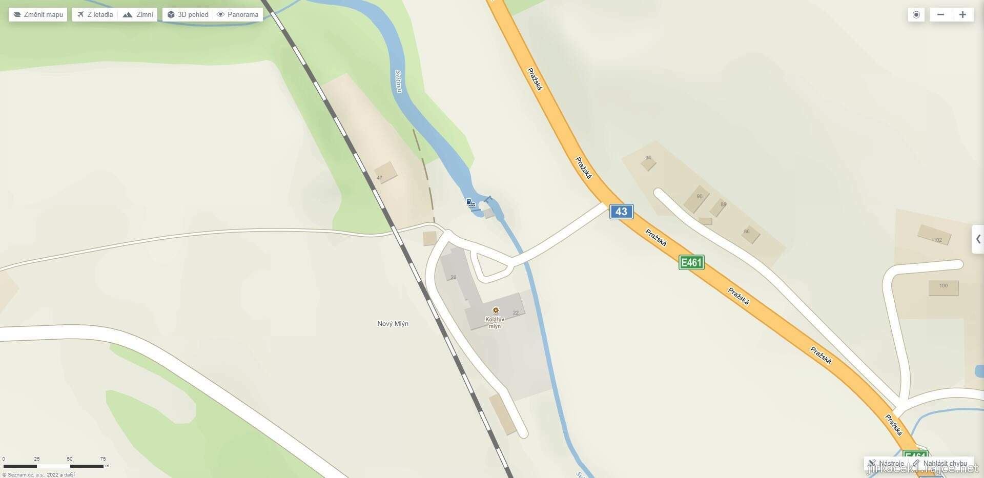 Letovice - Nový mlýn, Kolářův mlýn na mapě