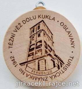 Turistická známka 1942 Těžní věž dolu Kukla Oslavany