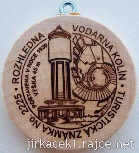 Turistická známka 2225 rozhledna Vodárna Kolín