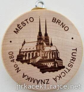 Turistická známka 480 Město Brno - 1.verze