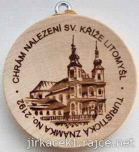 Turistická známka 2192 Chrám Nalezení sv. Kříže Litomyšl