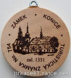 Turistická známka 754 zámek Konice 2. verze