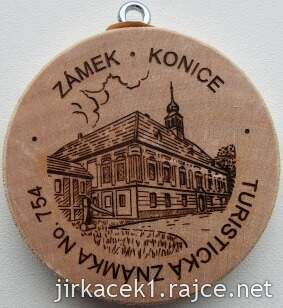 Turistická známka 754 zámek Konice 3. verze